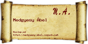 Medgyesy Ábel névjegykártya